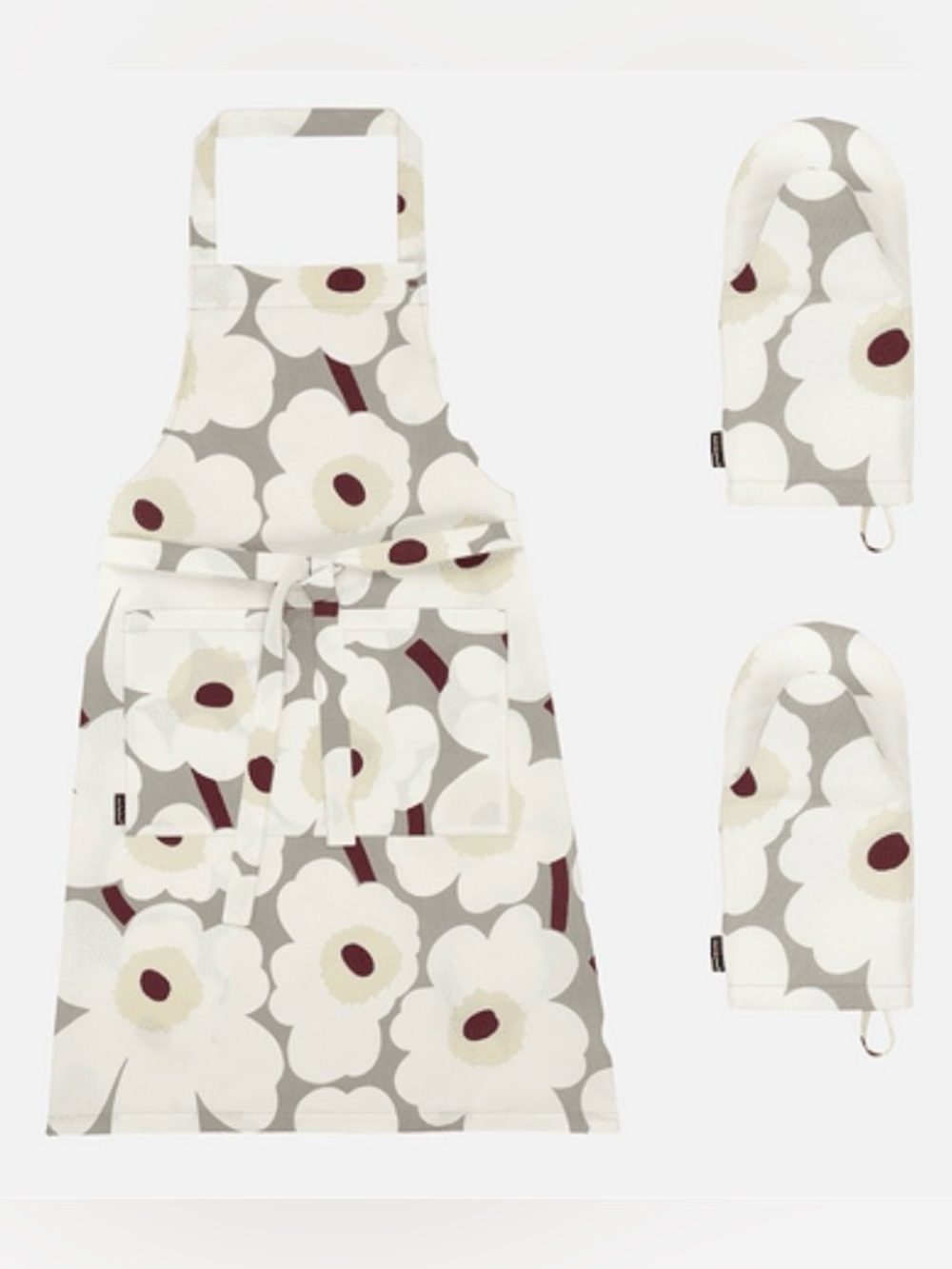 Marimekko Pieni Unikko Apron & Oven Mitt Set - New in Box